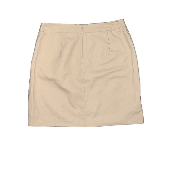 ☀️ Cynthia Rowley Tan Cotton Skirt with Yellow Piping - Picture 2 of 3